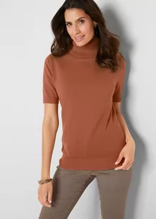 Sweter z golfem, krótki rękaw - bonprix - Swetry damskie - miniaturka - grafika 1