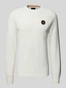 Sweter z dzianiny z wyhaftowanym logo model ‘DERRI’ - Swetry męskie - miniaturka - grafika 1