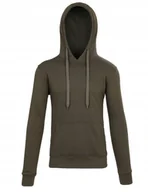 Bluzy męskie - Męska ocieplana bluza dresowa kangurka z kapturem XL zieleń wojskowa 162 - miniaturka - grafika 1