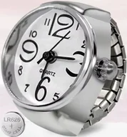 Pierścionki - Srebrny Sygnet Mini Zegarek na Palec Regulowany Rozmiar 11-29 Działający - miniaturka - grafika 1