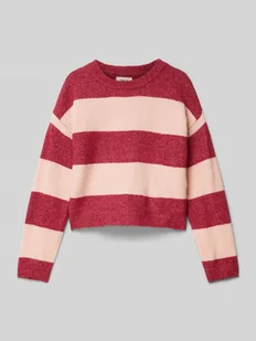 Sweter z dzianiny o kroju regular fit z melanżowym wzorem w paski model ‘TALIO’ - Swetry dla dziewczynek - miniaturka - grafika 1