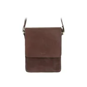 Torby męskie - Torba na ramię listonoszka A5 ze skóry licowej Visconti S-11 - brązowa - miniaturka - grafika 1