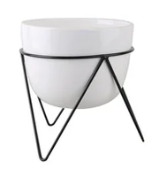 Donice - TAJEMNICZY OGRÓD Osłonka na stojaku śr. 12.6 cm biała MODERN - miniaturka - grafika 1