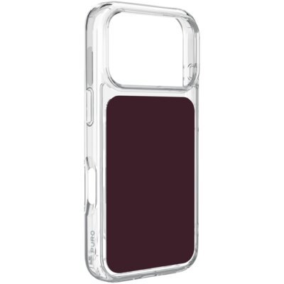 Etui PURO Plate Mag MagSafe do Apple iPhone 18 Pro Max Przezroczysto-bordowy