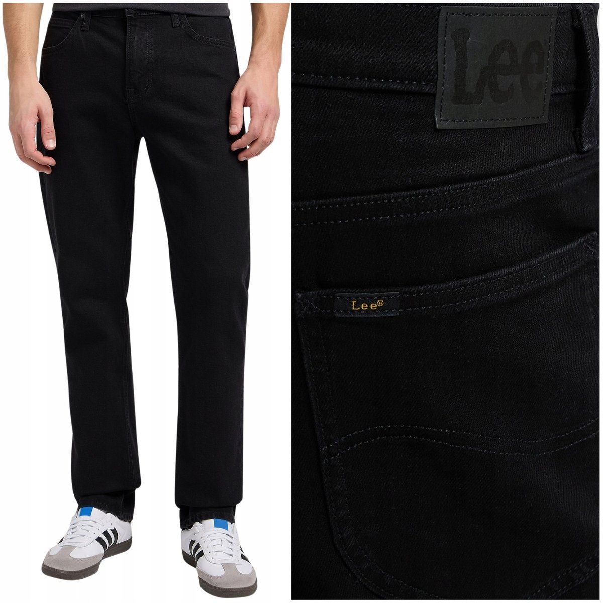 Lee WEST regular straight BlackRinse czarne proste spodnie jeansowe W32 L30