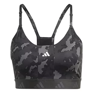 adidas Aeroreact Średnie wsparcie sportowe stanik, Grey Five/Carbon, XXS - Biustonosze - miniaturka - grafika 1