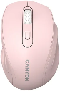 Canyon 6 buttons wireless 2.4Ghz mouse, MX8650A Sensor, DPI up to 1600,Injection case, 3 M life times left and right switches, 2xAAA battery, ABS material. Size: 105x71x40mm, Weight: 59g, Pink - Myszki - miniaturka - grafika 1