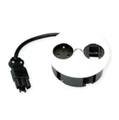 Gniazdka elektryczne - BACHMANN TWIST 1xUTE 2xKeystone biały 30GE jedwabiście matowy - miniaturka - grafika 1