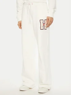 Tommy Jeans Spodnie dresowe H Graphic DW0DW20558 Biały Regular Fit - Spodnie sportowe damskie - miniaturka - grafika 1