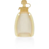 Miseczki i talerzyki dla dzieci - Zopa Silicone Refillable Baby Food Pouch saszetki na pokarm 0 m+ Transparent Yellow 120 ml - miniaturka - grafika 1