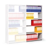 Szafy i regały magazynowe - Kovona Metalowy regał na segregatory z bocznymi ścianami, 1950x950x400 mm, dodatkowy N88300.2.09.0.OO - miniaturka - grafika 1