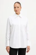 Koszule damskie - Karl Lagerfeld koszula bawełniana damska kolor biały relaxed z kołnierzykiem klasycznym A3W11020 - miniaturka - grafika 1
