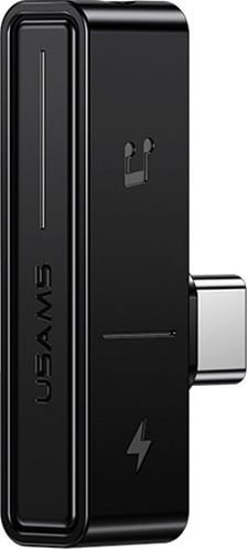 Adapter USB Usams USAMS Adapter AU12 2w1 USB-C + 3,5mm czarny/black SJ386TC01 US-SJ386