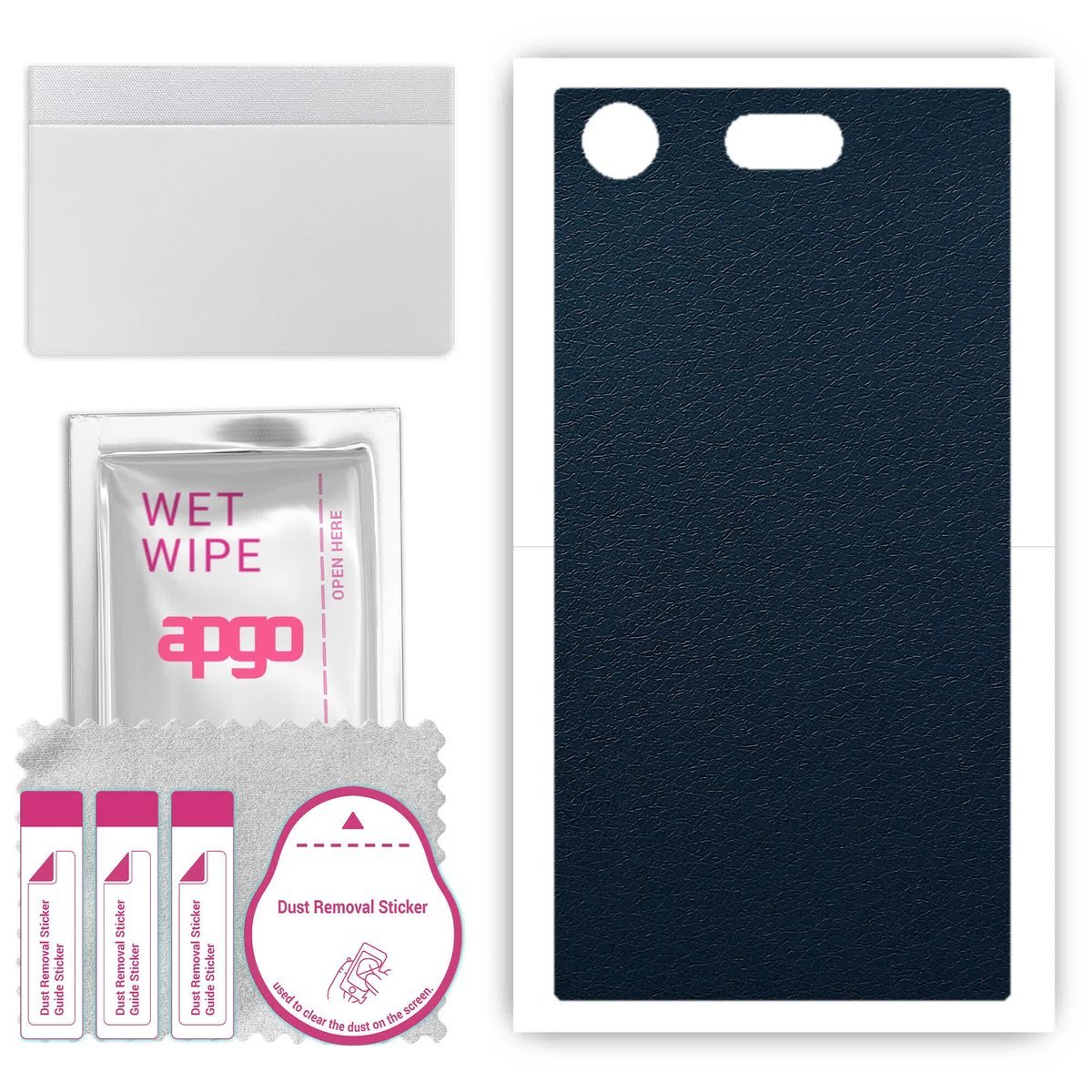 Folia naklejka skórka strukturalna na TYŁ do Sony Xperia XZ1 Compact - Skóra Granatowa - apgo SKINS