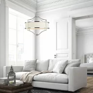 Lampy sufitowe - LAMPA WISZĄCA STESSO CROMO M srebrna oprawa biały klosz nowoczesna - miniaturka - grafika 1