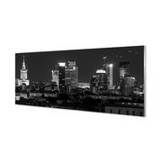 Dekoracje domu - Nowoczesny panel  Warszawa Panorama noc 125x50 cm - miniaturka - grafika 1