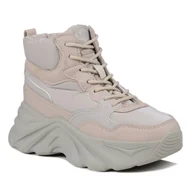 Sneakersy damskie - Sneakersy damskie Lee Cooper 3155 beżowe buty sportowe ocieplane wysokie-37 - miniaturka - grafika 1