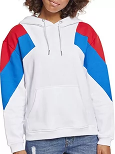 Urban Classics Damski sweter z kapturem, Multicolour (Wht/Firered/Brightblue 01426), XS - Swetry damskie - miniaturka - grafika 1