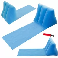 Materace dmuchane i koła do pływania - Mata plażowa leżak z oparciem dmuchany błękitny - miniaturka - grafika 1