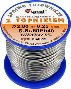 Cynel Spoiwo lutownicze sn60pb40 2,0/250 (76819) - Akcesoria do lutowania - miniaturka - grafika 1