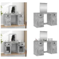 Toaletki - vidaXL Toaletka z lustrem betonowa szara 130x50x132,5 cm - Toaletka - Stolik do makijażu - Stolik kosmetyczny - Toaletka - miniaturka - grafika 1