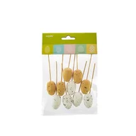 Wielkanoc - Jajka ozdobne przepiórcze na piku białe i pomarańczowe 10 szt. - miniaturka - grafika 1