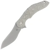 Noże - Nóż składany Fox OD green canvas Micarta, Acid stonewashed N690Co by Jens Ansøi (FX-302 MOD) - miniaturka - grafika 1