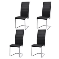 Krzesła - vidaXL 4 krzesła z wysokim oparciem czarne - miniaturka - grafika 1