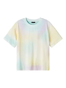 NAME IT Girl's NLFFULTI SS Short L Top, Purple Heather/AOP: Multi Spray Effect, 134/140, Fioletowy Heather/Aop: multi Efekt sprayu, 134/140 cm - Koszulki i topy damskie - miniaturka - grafika 1