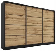 Szafy - Szafa przesuwna z szufladami 280 czarny wotan Loft - miniaturka - grafika 1
