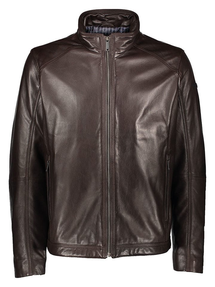 Bugatti Skórzana kurtka w kolorze brązowym