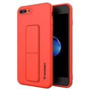 Etui i futerały do telefonów - Wozinsky Kickstand Case elastyczne silikonowe etui z podstawką iPhone 8 Plus / iPhone 7 Plus czerwony - miniaturka - grafika 1