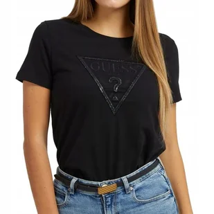 Guess t-shirt koszulka damska czarna cekiny logo W3RI19I3Z14-JBLK XS - Koszulki i topy damskie - miniaturka - grafika 1