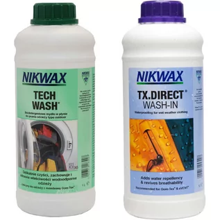 Akcesoria obuwnicze - Zestaw do pielęgnacji odzieży outdoor Nikwax Tech Wash i TX.Direct 2 x 1 L - grafika 1