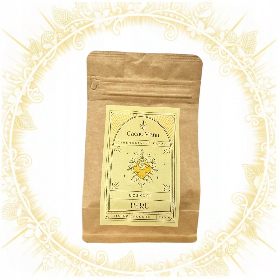 CacaoMana Kakao Ceremonialne z Peru Boskość Aksamitne Medytacja Relaks 250g