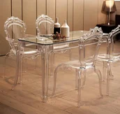Stoły - King Home Stół KING 160 transparentny - poliwęglan, szkło hartowane K1-KH010100206 - miniaturka - grafika 1