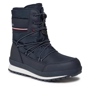 Buty dla chłopców - Śniegowce Tommy Hilfiger T3B6-33165-1485800 S Blue 800 - grafika 1