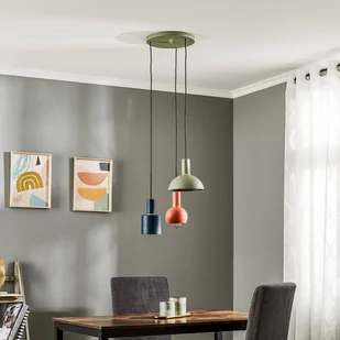 Lampa wisząca Selma, 3-pkt., zielona/czerwona - Lampy sufitowe - miniaturka - grafika 2