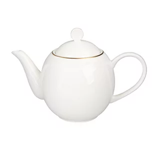 BELLA ZŁOTA LINIA IMBRYK 900 ML PORCELANA KREMOWA OPASKA PVC - Dzbanki i imbryki - miniaturka - grafika 1