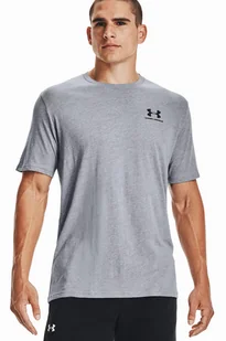 Koszulka męska Under Armour szara Left Chest Short Sleeve Shirt - Koszulki męskie - miniaturka - grafika 1