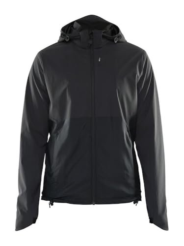 Craft ADV UNIFY LUMEN kurtka damska w czasie wolnym, czarna, odblaskowa kurtka outdoorowa damska, podszewka z siateczki, 2 kieszenie zapinane na zamek błyskawiczny, regulowany kaptur, wiatrówka damska