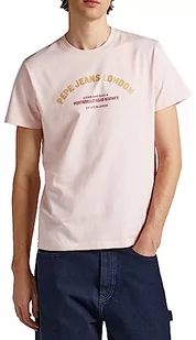 Pepe Jeans Koszulka męska Waddon, Różowy (Spritzer), XL - Koszulki męskie - miniaturka - grafika 1