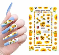 Ozdoby do paznokci - Naklejki Do Zdobienia Paznokci Wzorki Słoneczniki B-055 - miniaturka - grafika 1