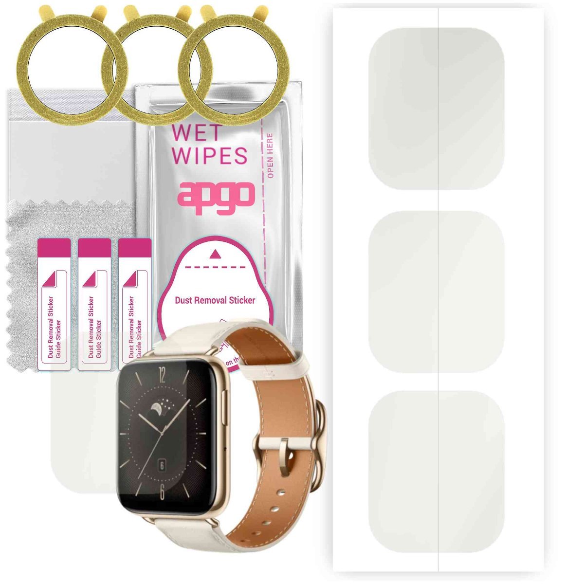 3x Folia hydrożelowa MATOWA do Oppo Watch 3 - apgo Smartwatch Hydrogel MATTE Protection Ochrona na ekran smartwatcha