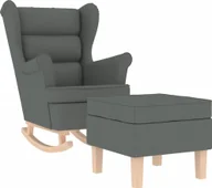 Fotele - Fotel z podnóżkiem, ciemnoszary, tkanina - miniaturka - grafika 1