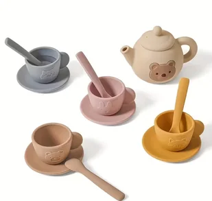 Zestaw silikonowych filiżanek ze zwierzątkami - Zabawki AGD - miniaturka - grafika 1