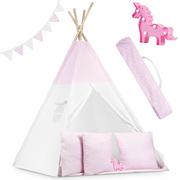 Namioty i tipi dla dzieci - Ricokids Namiot tipi dla dzieci ze światełkami - różowe w kropki 740403 - miniaturka - grafika 1