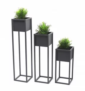Kwietnik Metalowy Stojak CUBO 90cm szary skrzynka loft 05-01/S - Kwietniki - miniaturka - grafika 1