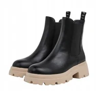 Botki damskie - PEPE JEANS LOL CHELSEA DAMSKIE BUTY CZARNE SZTYBLETY ZA KOSTKĘ 39 AWE - miniaturka - grafika 1