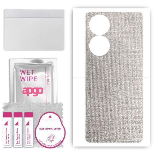 folia naklejka skórka strukturalna na TYŁ do ZTE Blade V50 5G - Tkanina Denim Szary - apgo SKINS